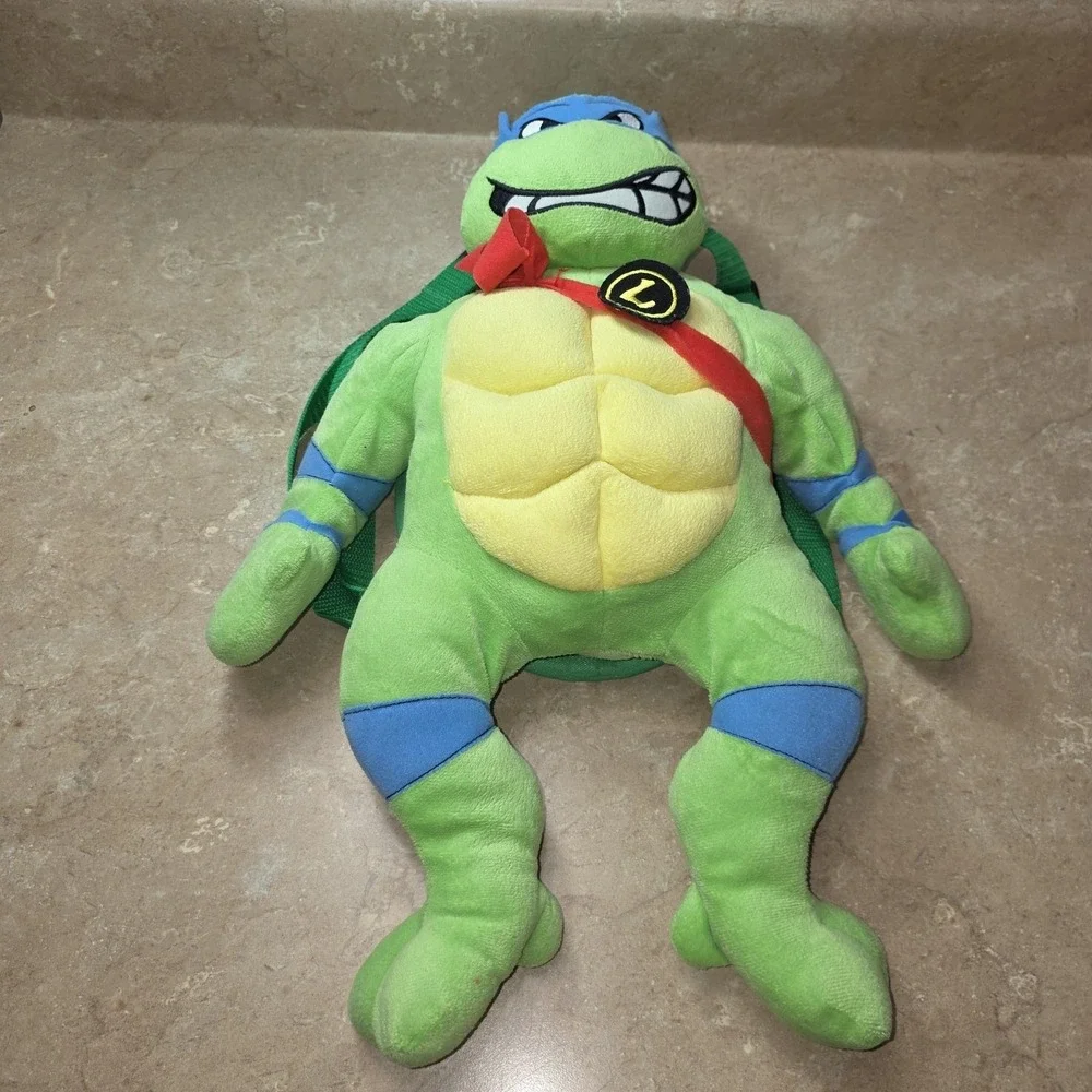 Teenage Mutant Ninja Turtles TMNT Leonardo Green Plush Backpack 21